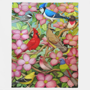 Polaire Oiseaux sauvages de jardin dans la couverture