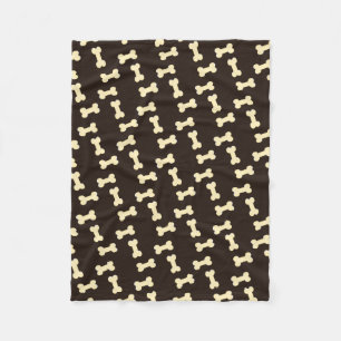 Polaire Os de chien sur couverture motif brune pour chien