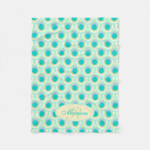 Polaire Peacock plumes ovale motif aqua nommé couverture
