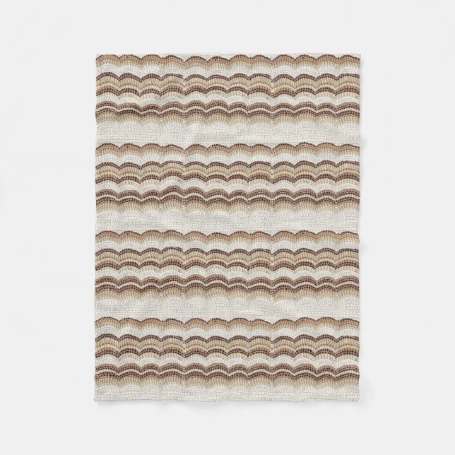 Polaire Petite couverture d'ouatine de mosaïque beige (Devant)