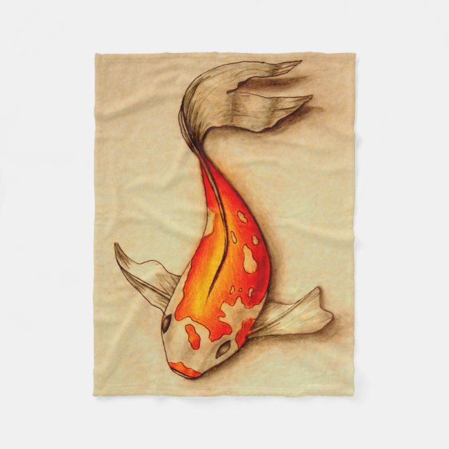 Polaire Petite couverture d'ouatine de poissons de Koi (Devant)