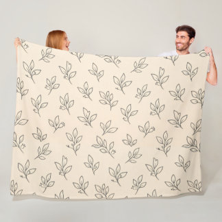 Polaire Plaidoyer feuille beige couverture
