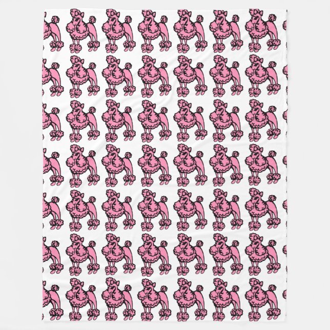 Polaire Poodle rose français couverture rétro cadeau (Devant)