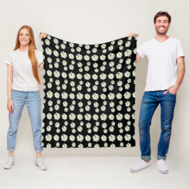 Polaire Poussière Motif Fleurs Blanches. Couverture Polair