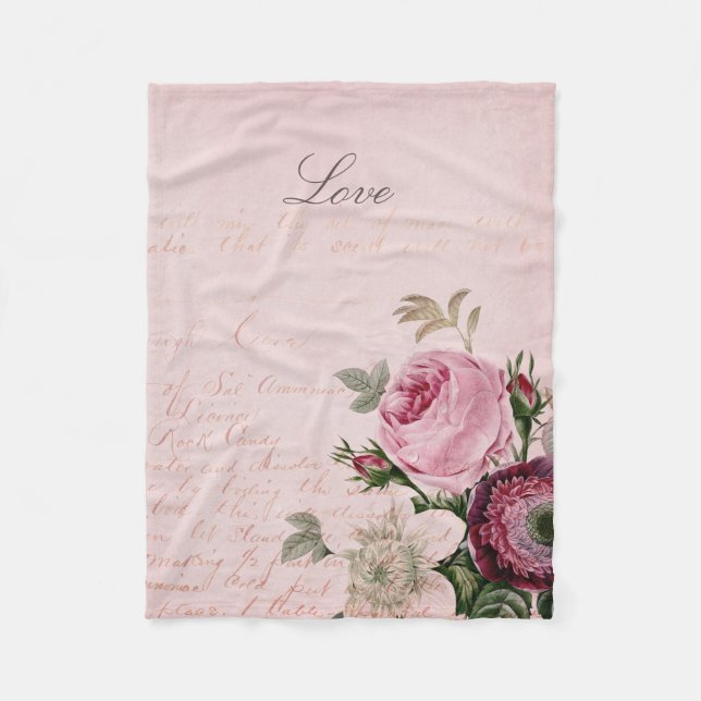 Polaire Rose d'amour de couverture d'ouatine de fleur de (Devant)