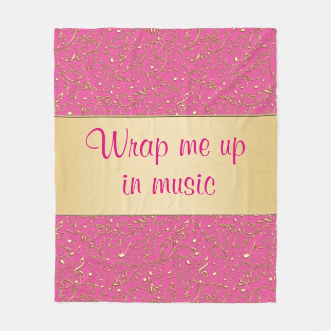 Polaire Rose ou toute couverture de notes de musique de (Devant)