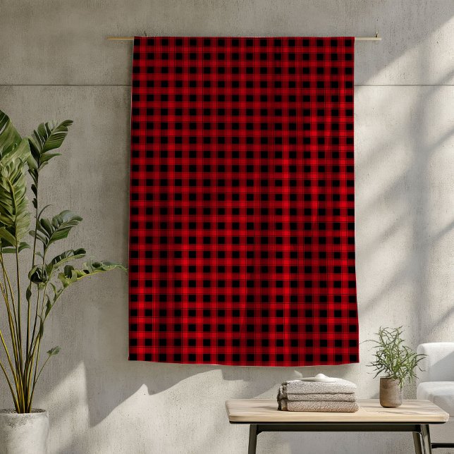 Polaire Rouge Noir Couverture Classique Buffalo Confort Pl (Red Black Blanket Classic Buffalo Plaid Comfort)