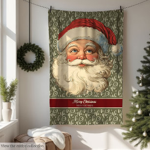 Polaire Rustique Vintage Père Noël Noël Jeter couverture C