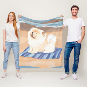Polaire SAND N'SEA Cream Chow Chow chien plage couverture
