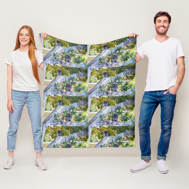 Polaire Singes de Langur Noir Manger, Couverture de polair (En situation)