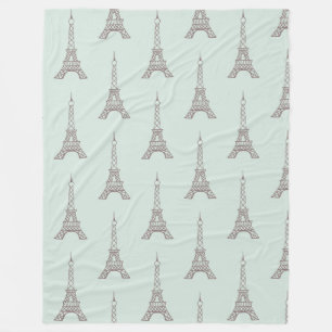 Polaire Soft Mint Tour Eiffel couverture cadeau