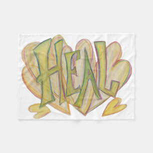 Polaire Soins Coeurs Word Art Soft Chemo Fleece Couverture