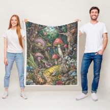 Une couverture en laine de forêt psychédélique