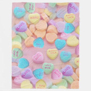 Polaire valentines bonbons coeurs couverture