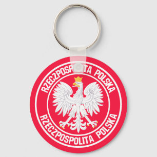 Poland Round Emblem Schlüsselanhänger