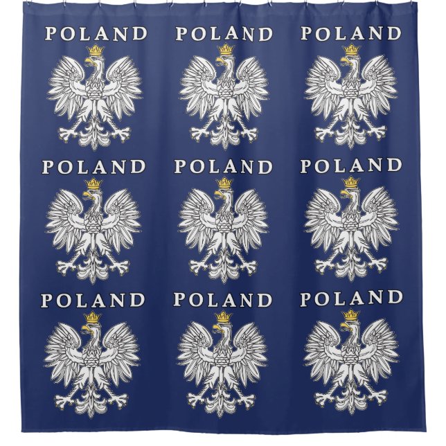 Poland With Polish Eagle Duschvorhang (Vorderseite)