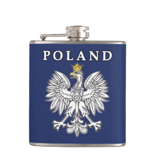 Poland With Polish Eagle Flachmann