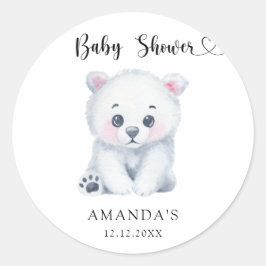 Polar Baby Bär - Babydusche Runder Aufkleber