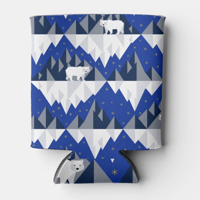 Polar Bär auf Iceberg Nahtloses Muster. Dosenkühler (Vorderseite)