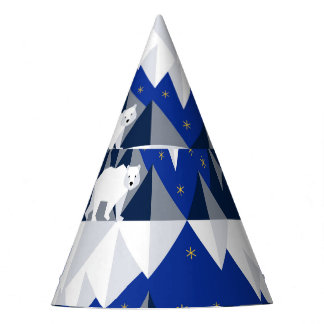 Polar Bär auf Iceberg Nahtloses Muster. Partyhütchen