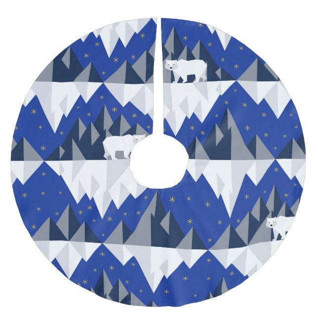 Polar Bär auf Iceberg Nahtloses Muster. Polyester Weihnachtsbaumdecke (Vorderseite)