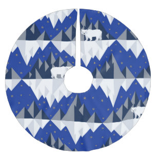 Polar Bär auf Iceberg Nahtloses Muster. Polyester Weihnachtsbaumdecke