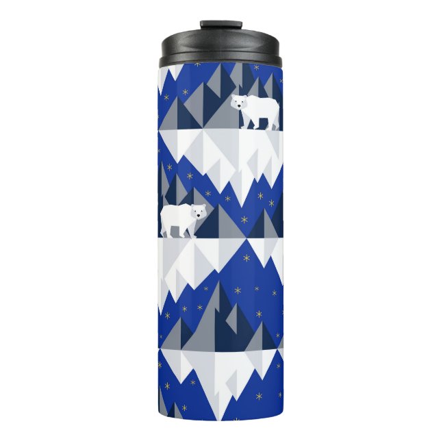 Polar Bär auf Iceberg Nahtloses Muster. Thermosbecher (Vorderseite)