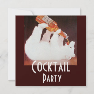 POLAR-BÄR-COCKTAILPARTY braun weiß Eis metallisch Einladung