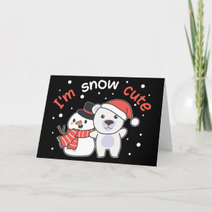 Polar-Bär Ich bin Schnee Cute Schneemann Schnee Wo Feiertagskarte