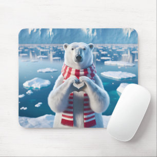 Polar Bär mit Pasten in Herzform Mousepad