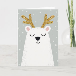 Polar-Bär-Rentier-Weihnachtskarte Karte