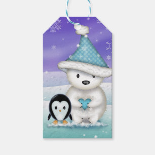 Polar-Bär- und Pinguin-Weihnachts-Geschenkanhänger Geschenkanhänger