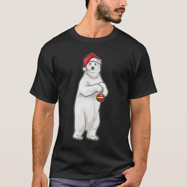 Polar Bär Weihnachtsball T-Shirt (Vorderseite)