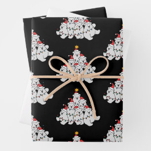 Polar-Bär-Weihnachtsbaum Lustiges Tier Bären Geschenkpapier Set