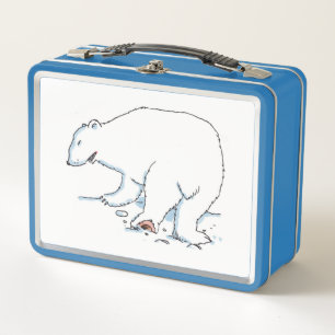 Polar Bär weiß und hellblau lunchbox