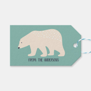 Polar Bären Cool Elfenbein und Minze Grüner Urla Geschenkanhänger
