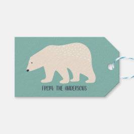 Polar Bären Cool Elfenbein und Minze Grüner Urlaub Geschenkanhänger