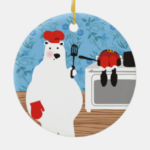 Polar Bären Koch kochen Weihnachtsschmuck