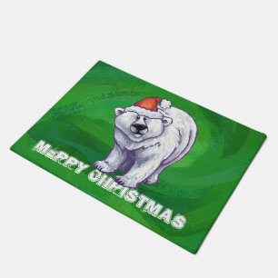 Polar Bären Weihnachten auf Grün Fußmatte