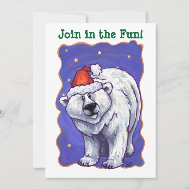 Polar-Bären-Weihnachten Einladung (Vorderseite)