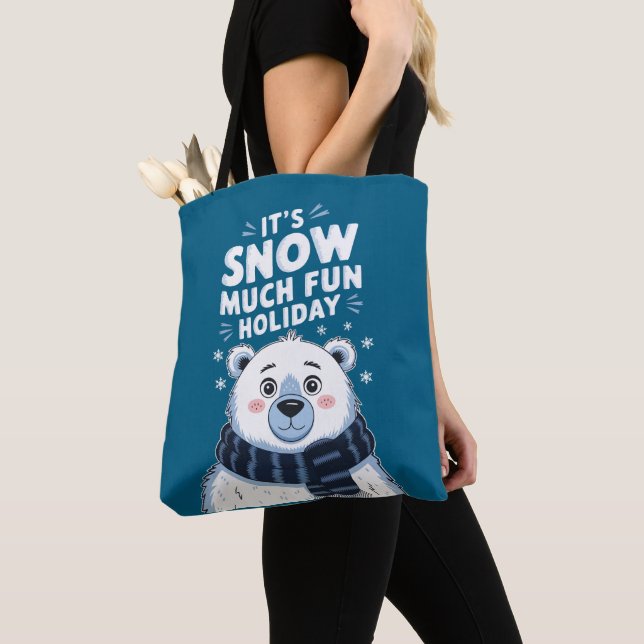 Polar Bären Weihnachten: Es ist Schnee viel Spaß! Tasche (Von Nahem)