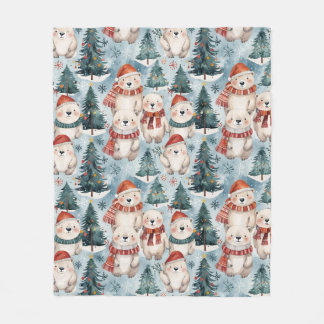 Polar Bären Winter Fleece Decke | Hüte & Schals