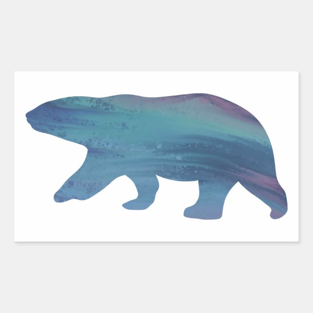 Polar-Bärenaufkleber im Acrylstil Rechteckiger Aufkleber (Vorderseite)