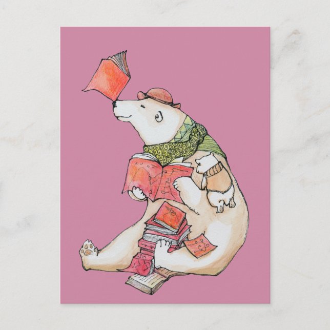 Polar Bear aime lire Carte postale (Devant)
