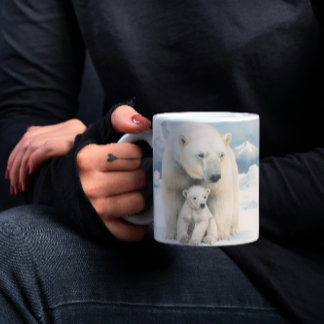 Polar Bear and Cub Arctic Elegante Kaffeetasse