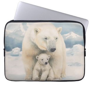Polar Bear and Cub Arctic Elegante Laptopschutzhülle