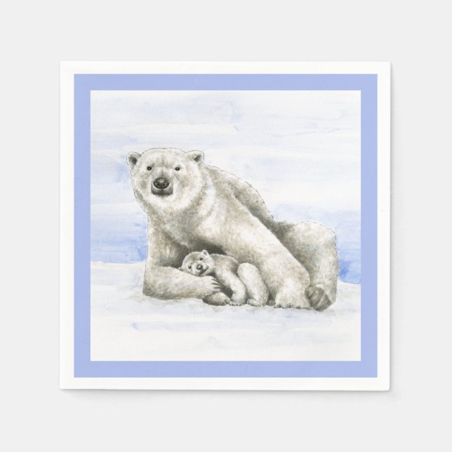 Polar Bear and Cube Serviette (Vorderseite)