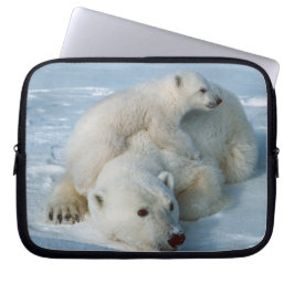 Polar Bear and Cube Wildlife Lovers Laptopschutzhülle