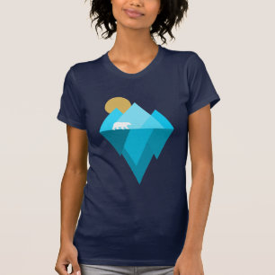 Polar Bear and Glacier Climate Change Fashion Tshi T-Shirt