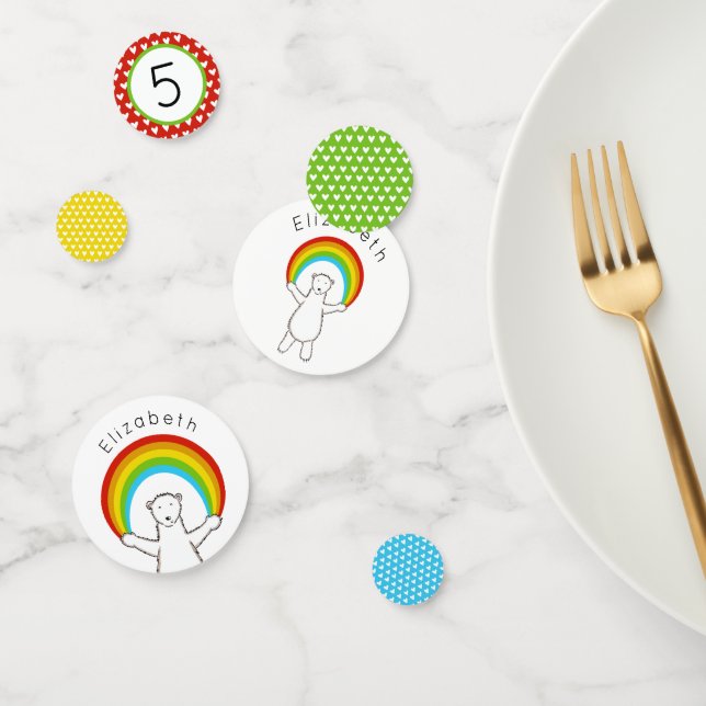 Polar Bear and Rainbow Table Confetti Konfetti (Gruppe)